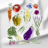 Chalk Veggies - DTF Transfer/Iron On or Heat Press