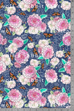 Dahlias & Monarchs - Organic Cotton/Spandex Euro Knit Jersey