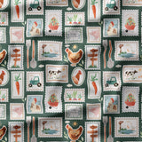 Farm Life Stamps - Organic Cotton/Spandex Euro Knit Jersey