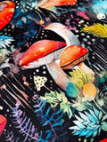 Inky Mushrooms - Organic Cotton/Spandex Euro Knit Jersey