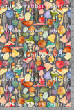 Watercolor Mushrooms - Organic Cotton/Spandex Euro Knit Jersey