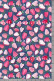 Strawberries - Navy - Organic Cotton/Spandex Euro Knit Jersey