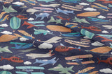 Aircraft - Dark Blue - Organic Cotton/Spandex Euro Knit Jersey
