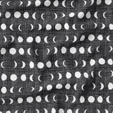 PREORDER - Moon Phases - Black - Organic Cotton/Spandex Euro Knit Jersey