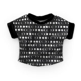 PREORDER - Moon Phases - Black - Organic Cotton/Spandex Euro Knit Jersey