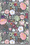 Spring Love Floral - Dark Grey - Organic Cotton/Spandex Euro Knit Jersey