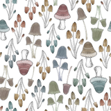 SKETCHED MUSHROOMS - TRANSPARENT DESIGNS - DIGITAL DESIGN FILES