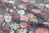 Spring Love Floral - Dark Grey - Organic Cotton/Spandex Euro Knit Jersey