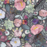 Spring Love Floral - Dark Grey - Organic Cotton/Spandex Euro Knit Jersey