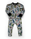 GNOME FOREST - FOG - Organic Cotton/Spandex Euro Knit Jersey